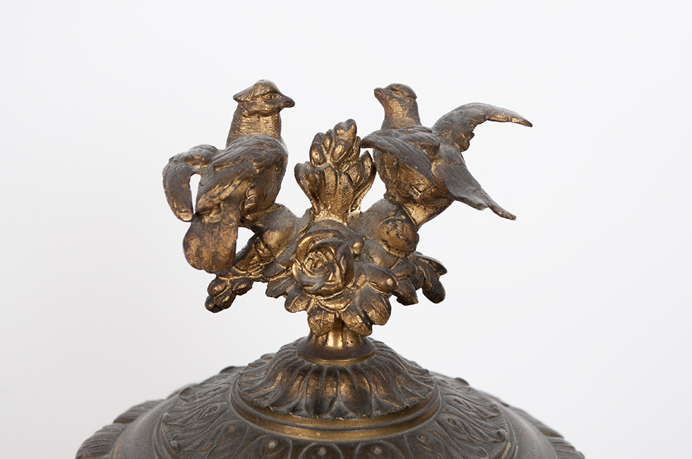 Antique Imperial Yellow Garniture Clock