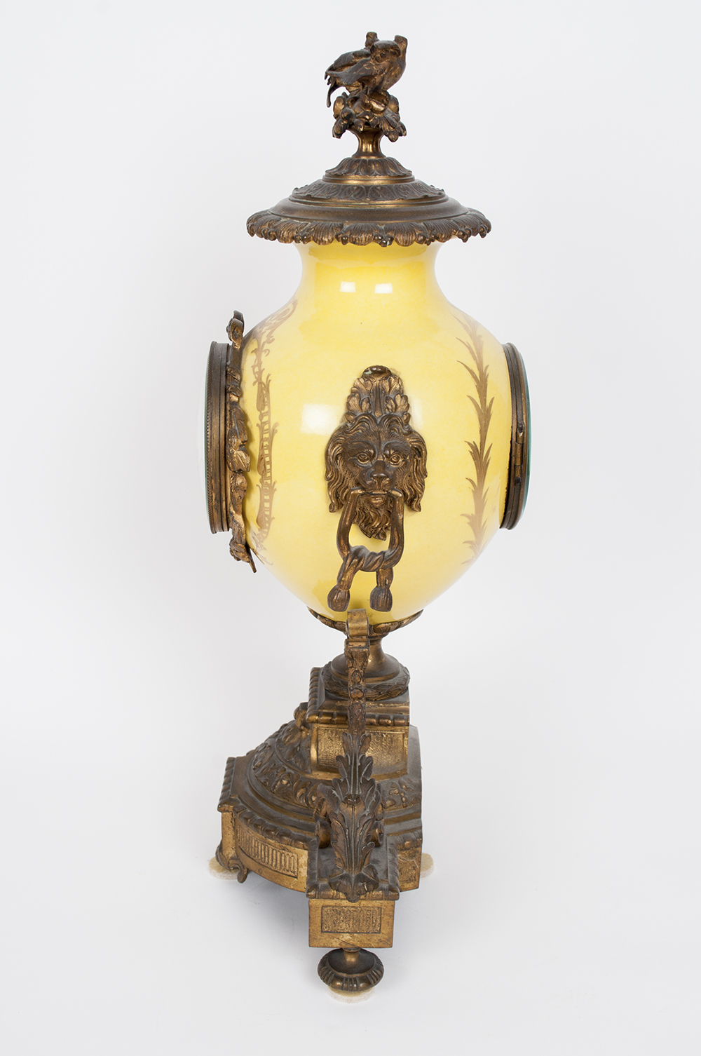 Antique Imperial Yellow Garniture Clock