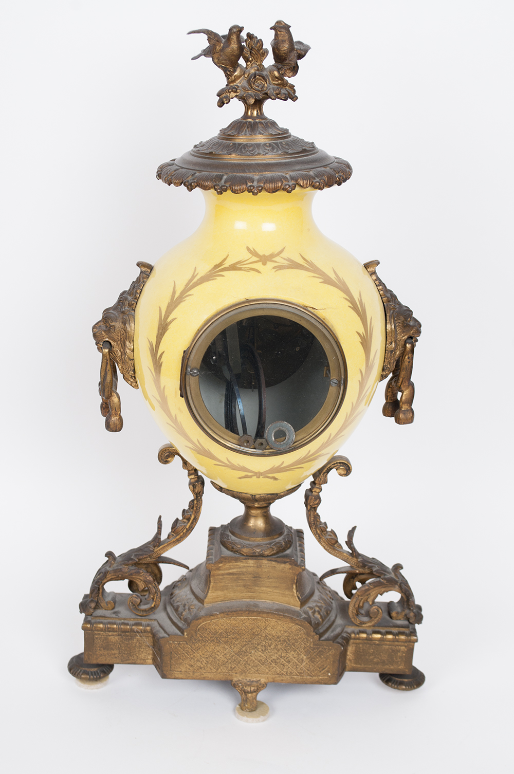 Antique Imperial Yellow Garniture Clock