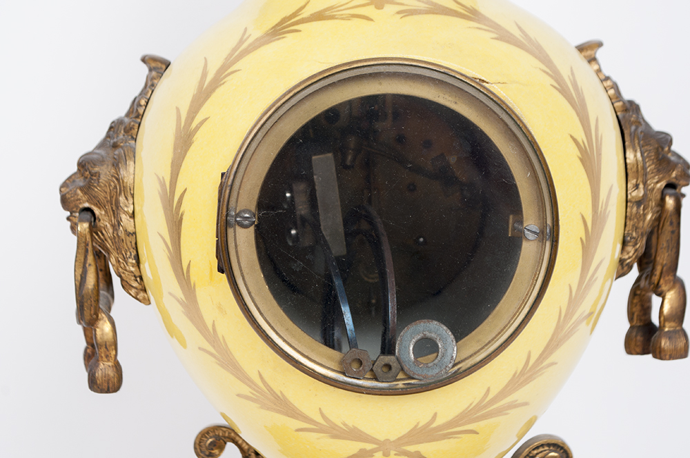 Antique Imperial Yellow Garniture Clock