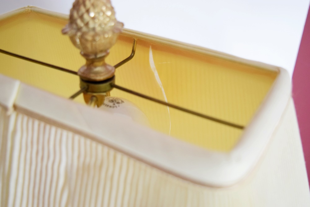 Pair of Gold Seated Lion table Lamps Having Rectangular Pleated Shades
