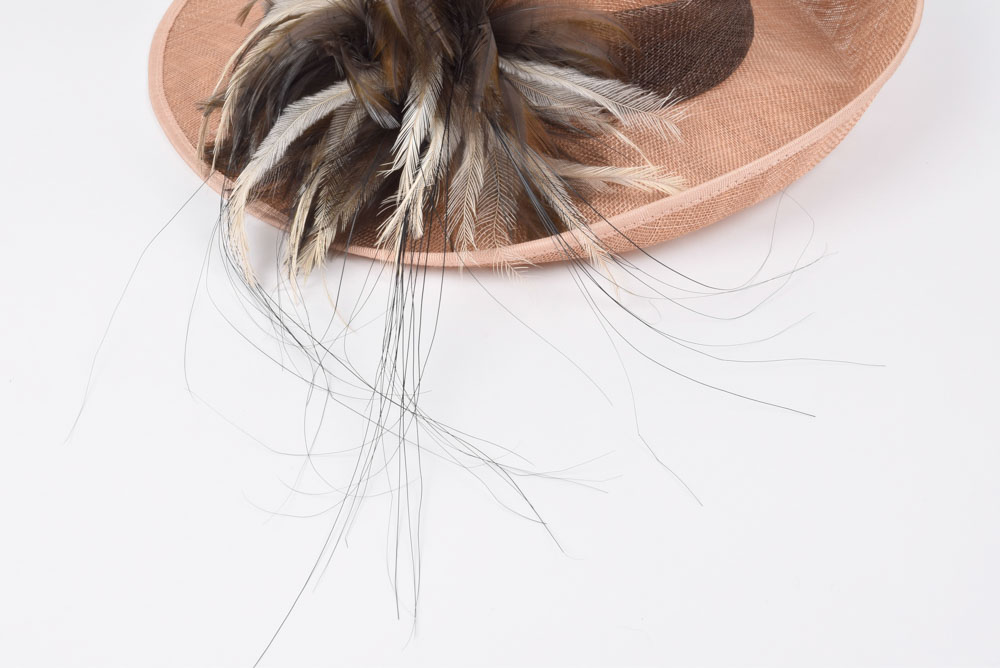 Emma B. Designer Cellophane Hat with Feathers