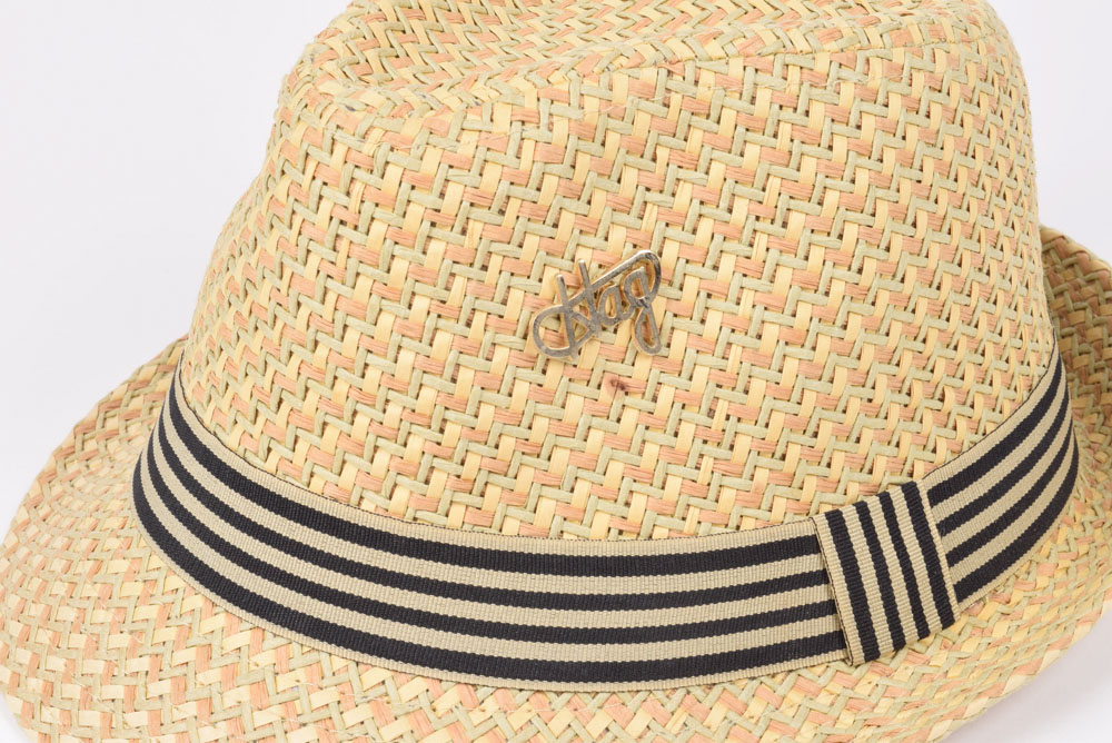 Henschel Hat Co. Straw Trilby Hat with "Hag" Pin