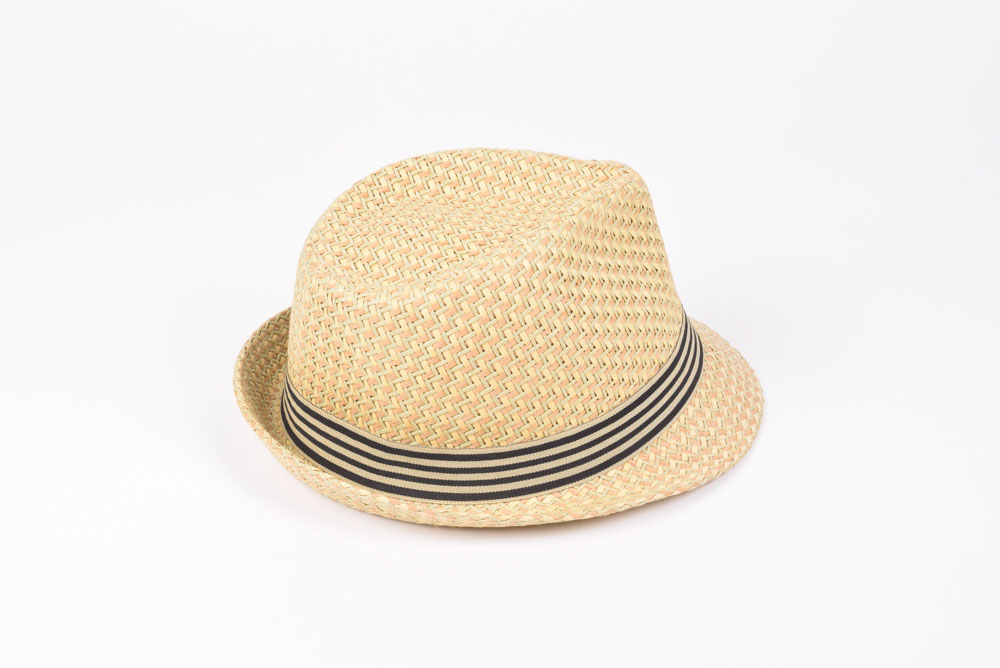 Henschel Hat Co. Straw Trilby Hat with "Hag" Pin