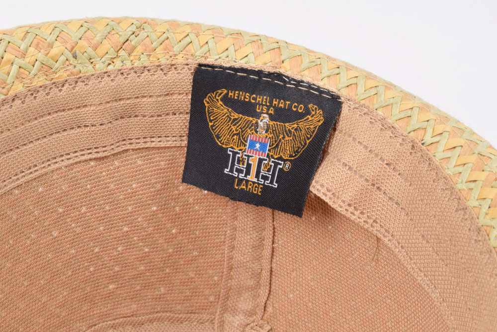 Henschel Hat Co. Straw Trilby Hat with "Hag" Pin