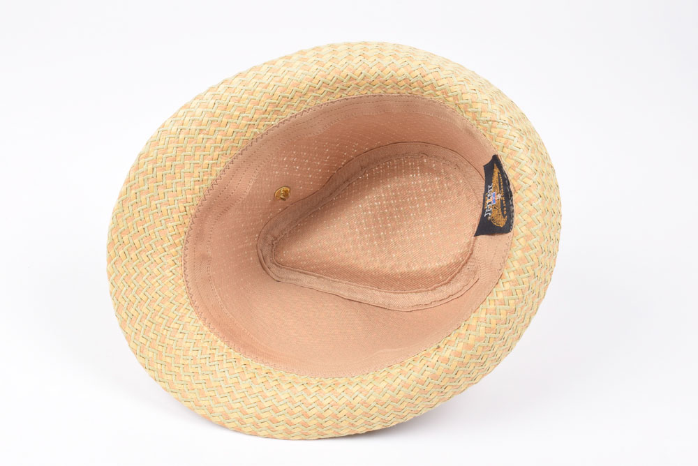 Henschel Hat Co. Straw Trilby Hat with "Hag" Pin