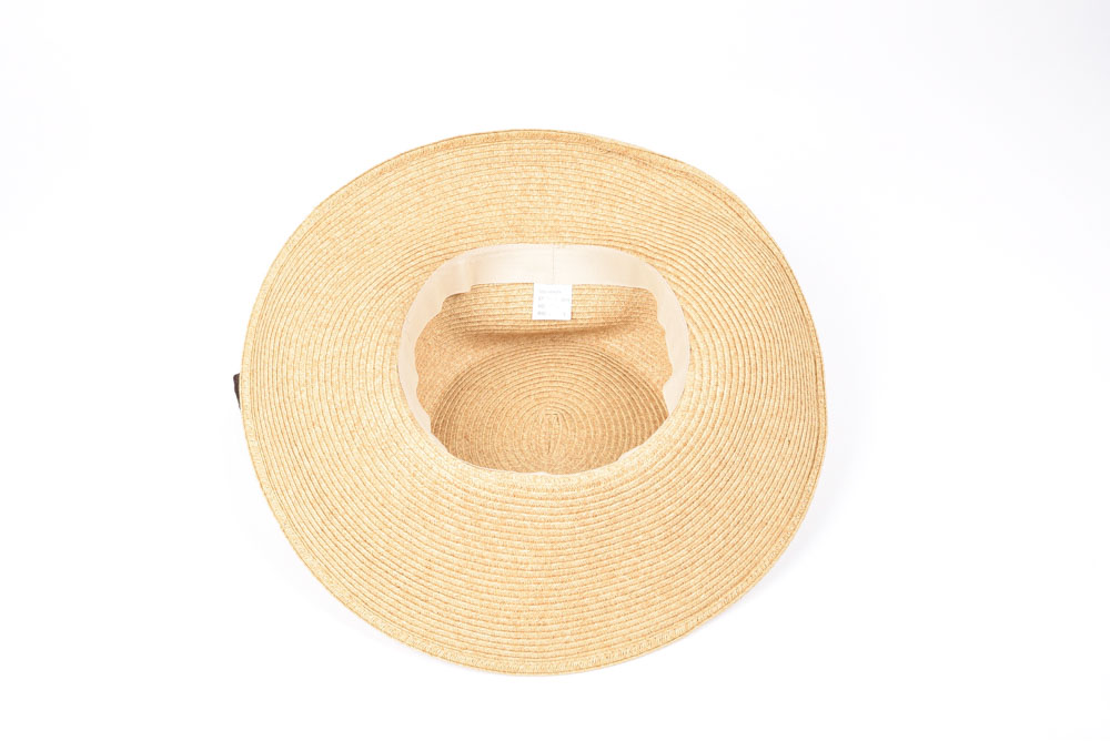 Woven Paper Straw Hat with Brown Tie Band