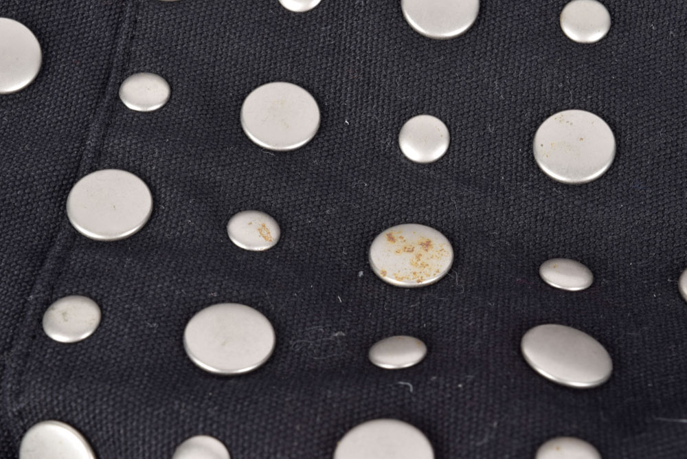 Betseyville by Betsey Johnson Black Cotton Handbag with Studs