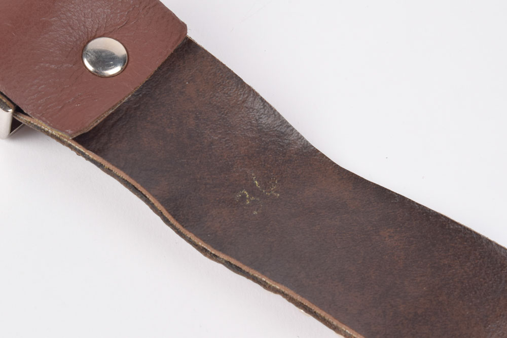 Kippy's Couture Brown Leather Belt with Hand Set Swarovski Crystal Rhinestones and Silvertone Studs