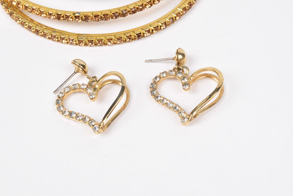 Collection of Gold Tone Costume Jewelry