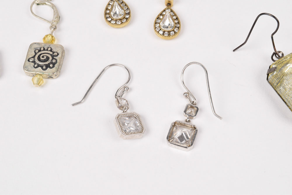 Collection of Costume Jewelry Including a Carved Shell Stretch Bracelet