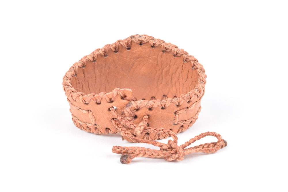 Handmade Leather Cuff Bracelet with Rutilated Cabochon