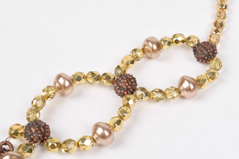 Large Rhinestone and Beaded Belt with Cross