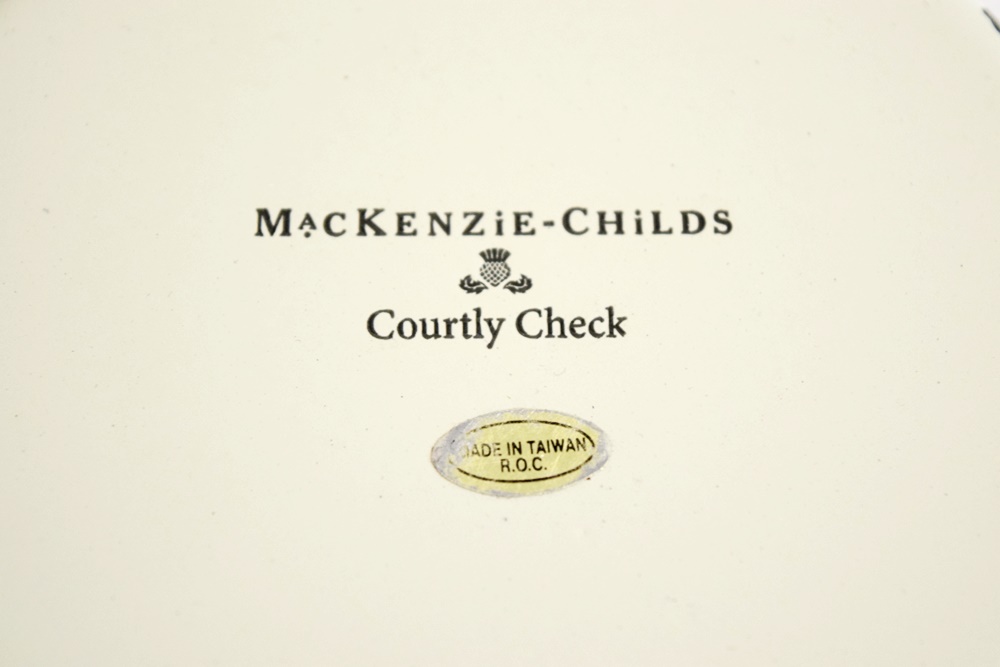 Large MacKenzie-Childs Ceramic Pot and Small Rug