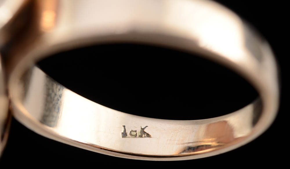 Vintage 10K Rose Gold and Smoky Quartz Ring