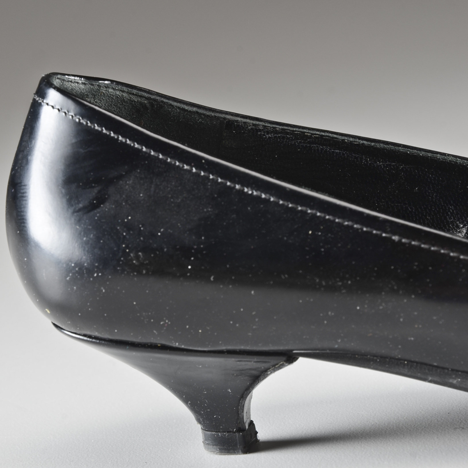 Prada Patent Leather Kitten Heel Loafers