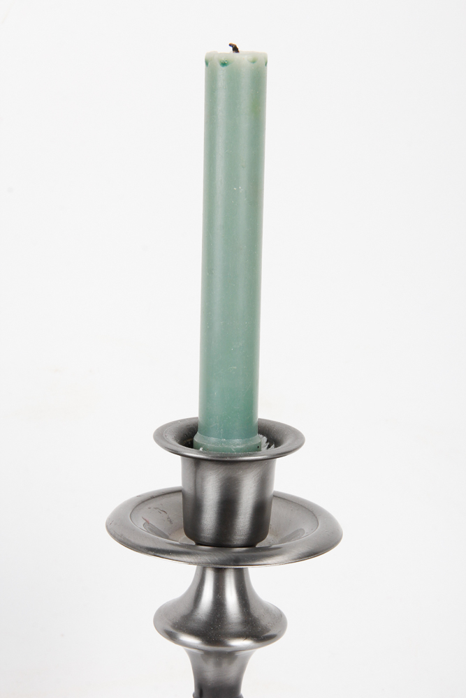 Pair of Silver-Tone Candlesticks