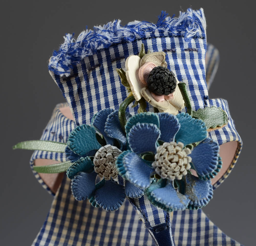 Prada Gingham High Heeled Thong Sandals