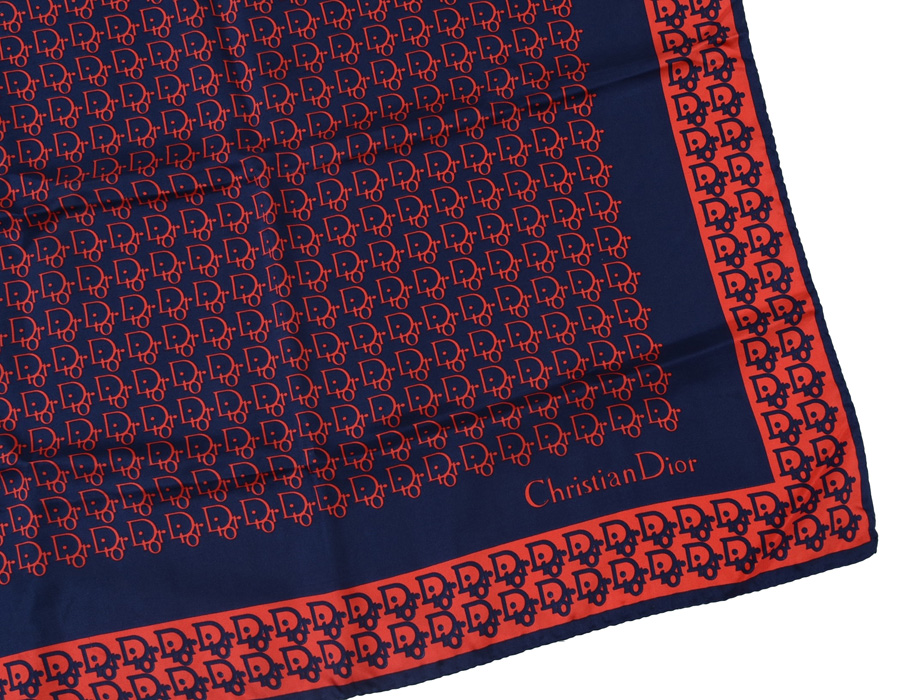 1970s Vintage Christian Dior Echarpes Printed Silk Scarf