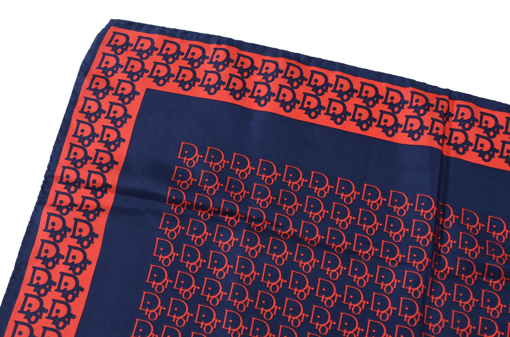 1970s Vintage Christian Dior Echarpes Printed Silk Scarf