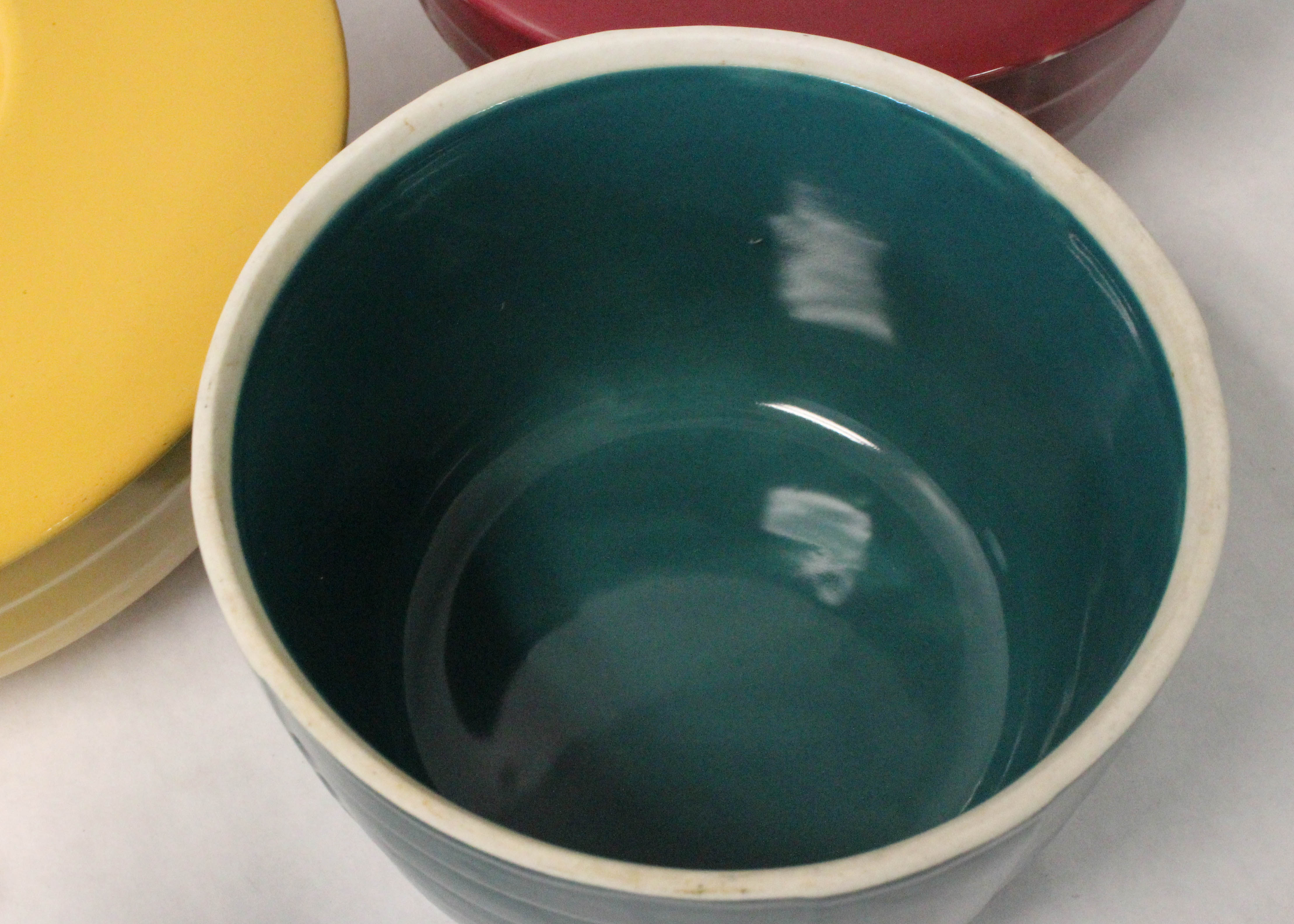 Trio of Vintage Hotpoint Hall Covered Refrigerator Dishes