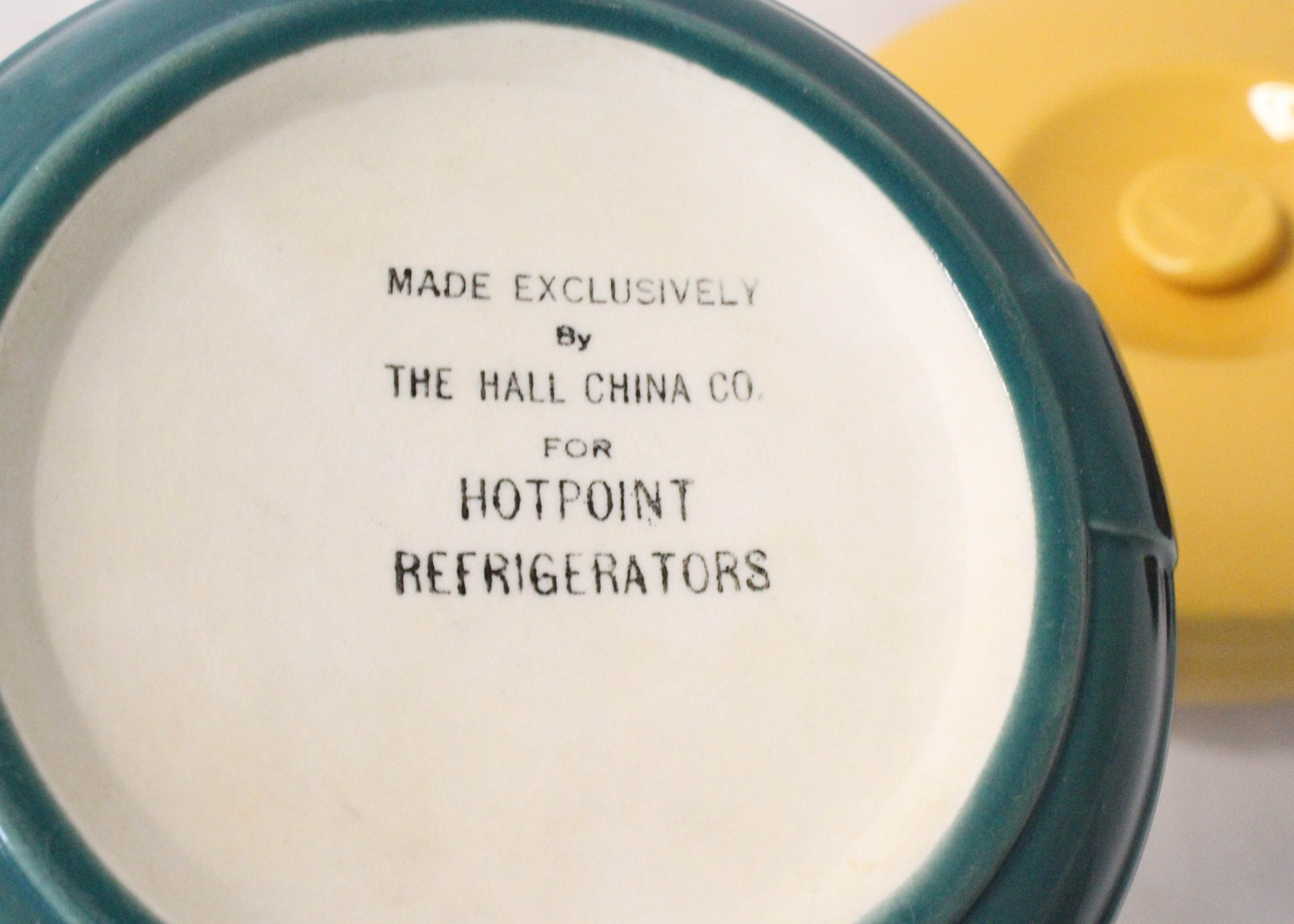 Trio of Vintage Hotpoint Hall Covered Refrigerator Dishes