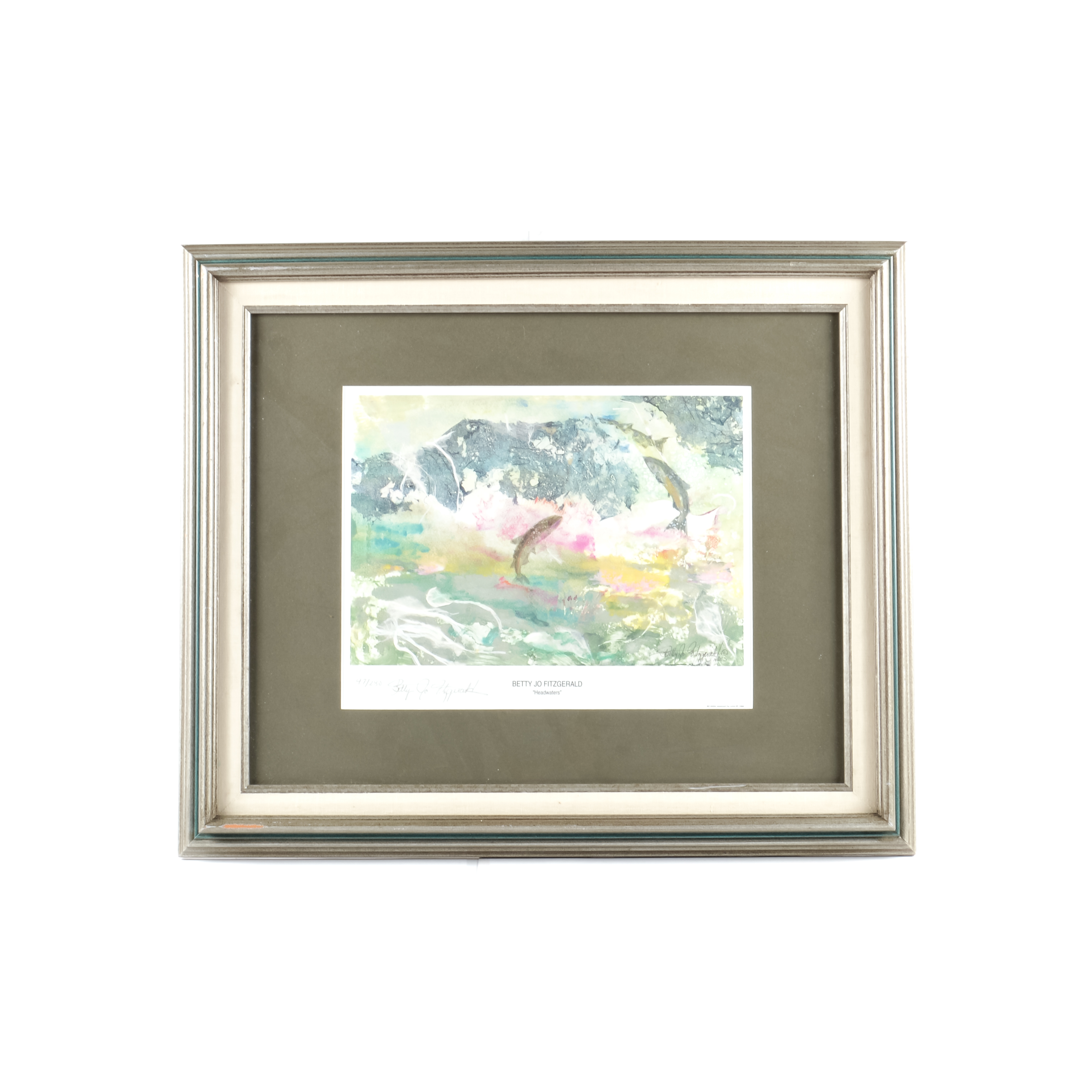 Framed Signed Offset Lithograph "Headwaters" by Betty Jo Fitzgerald