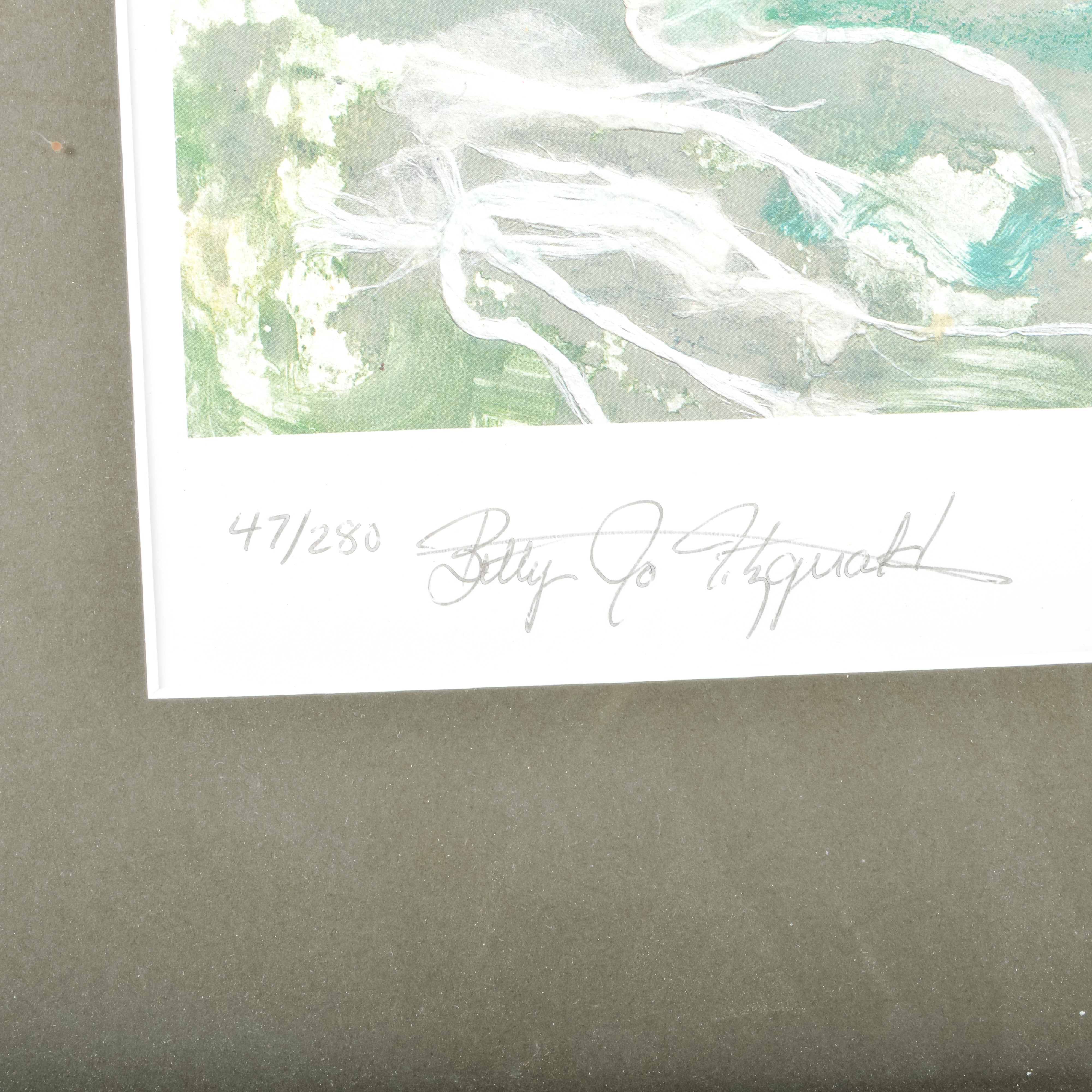 Framed Signed Offset Lithograph "Headwaters" by Betty Jo Fitzgerald