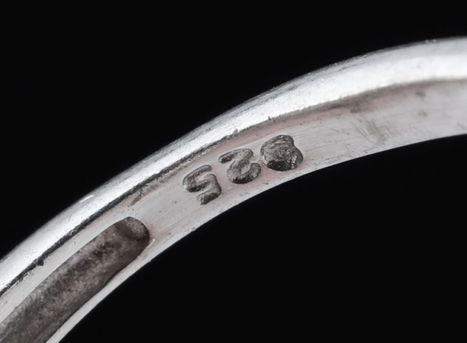 Sterling Silver, Diamond and Black Moissanite Ring