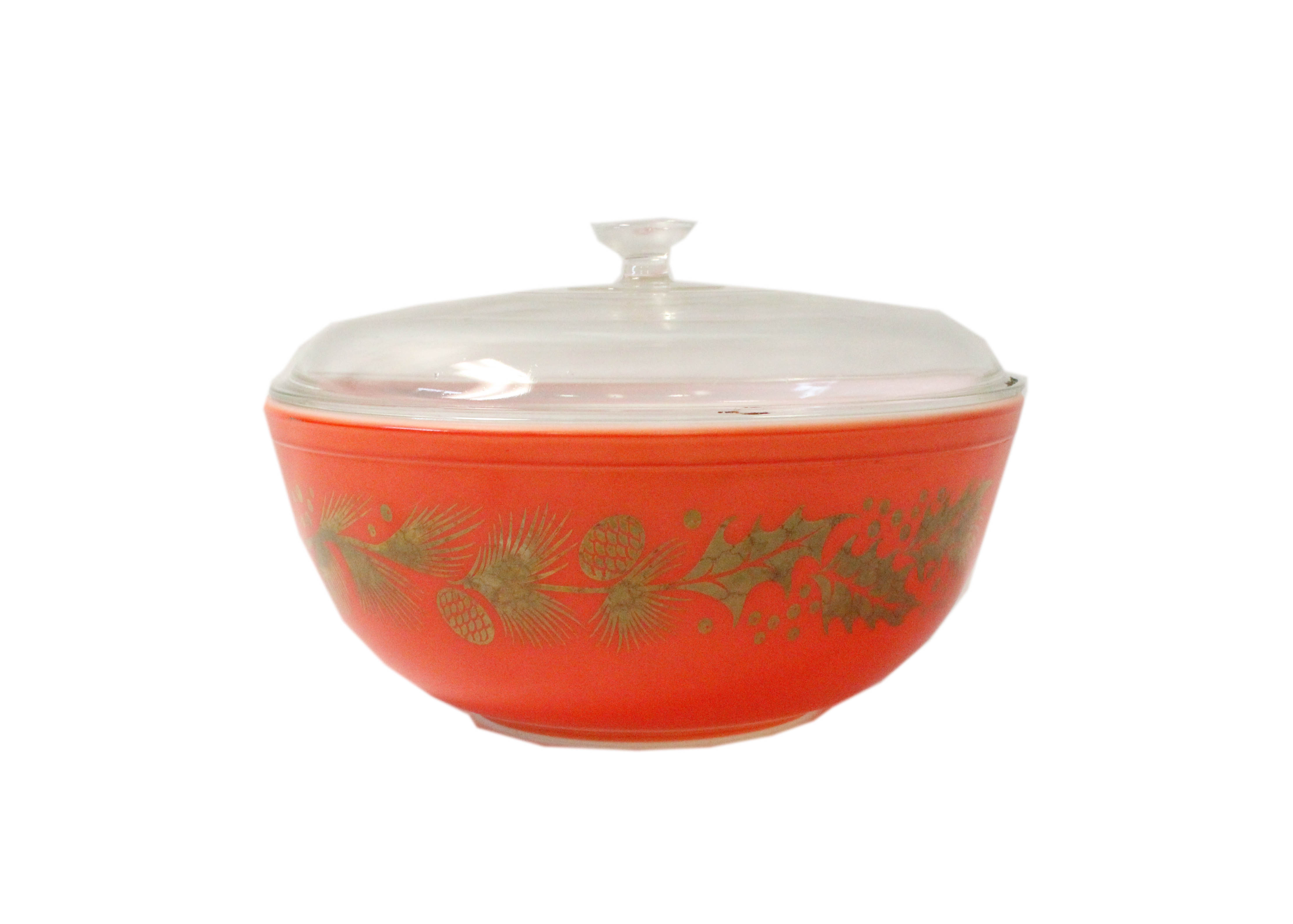 Vintage 1960s Pyrex "Golden Leaf" Bowl with Lid