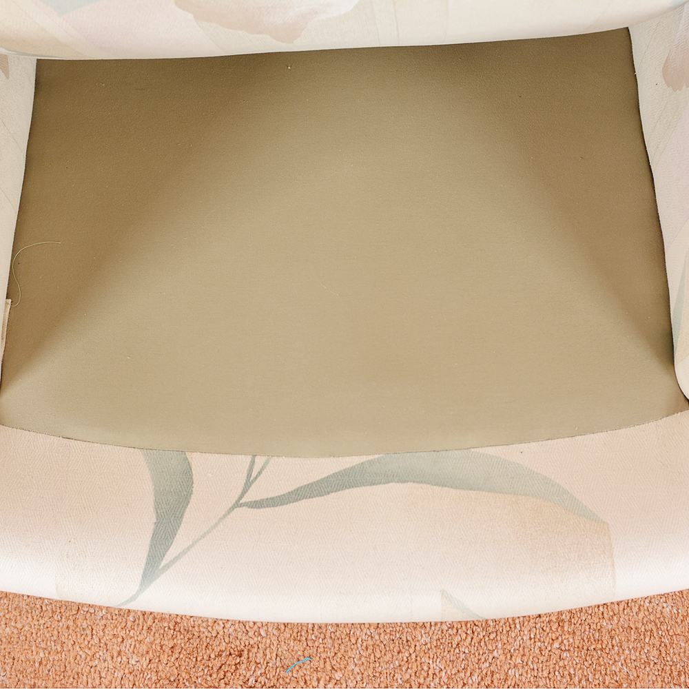 Vintage Gray and Peach Floral Club Chair