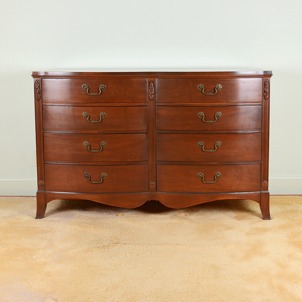 Mid 20th Century Serpentine Double Chest of Drawers by Huntley