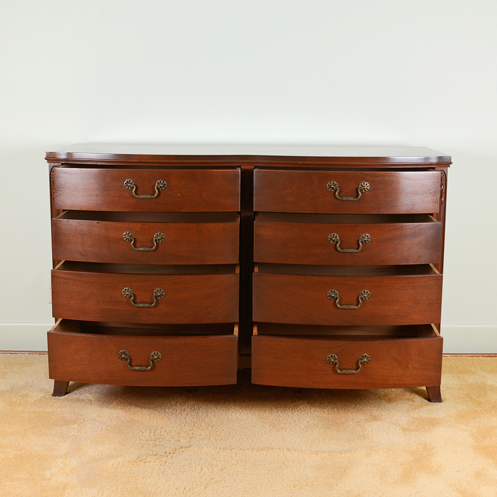 Mid 20th Century Serpentine Double Chest of Drawers by Huntley