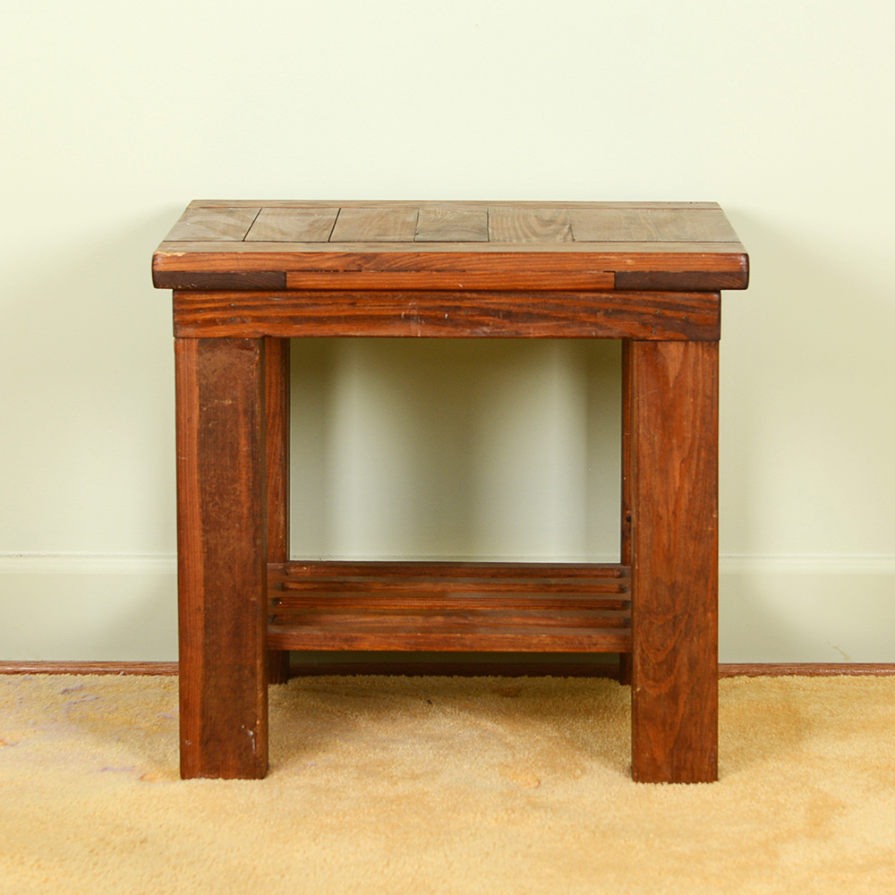 Vintage Mission-Style Oak Side Table