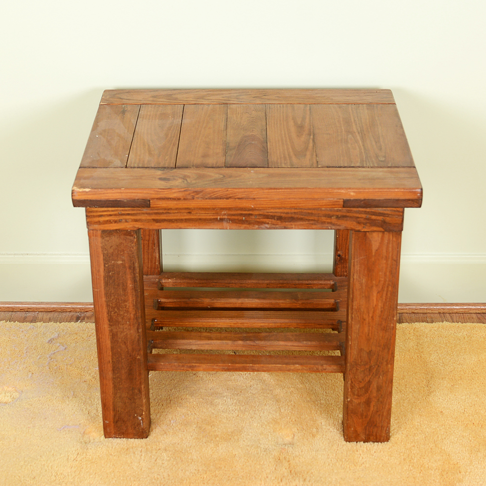 Vintage Mission-Style Oak Side Table