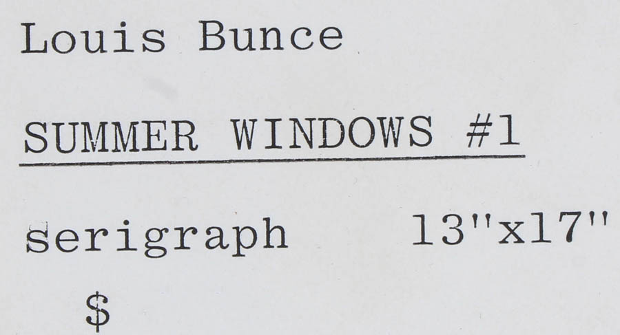 Louis Bunce Serigraph "Summer Windows #1"