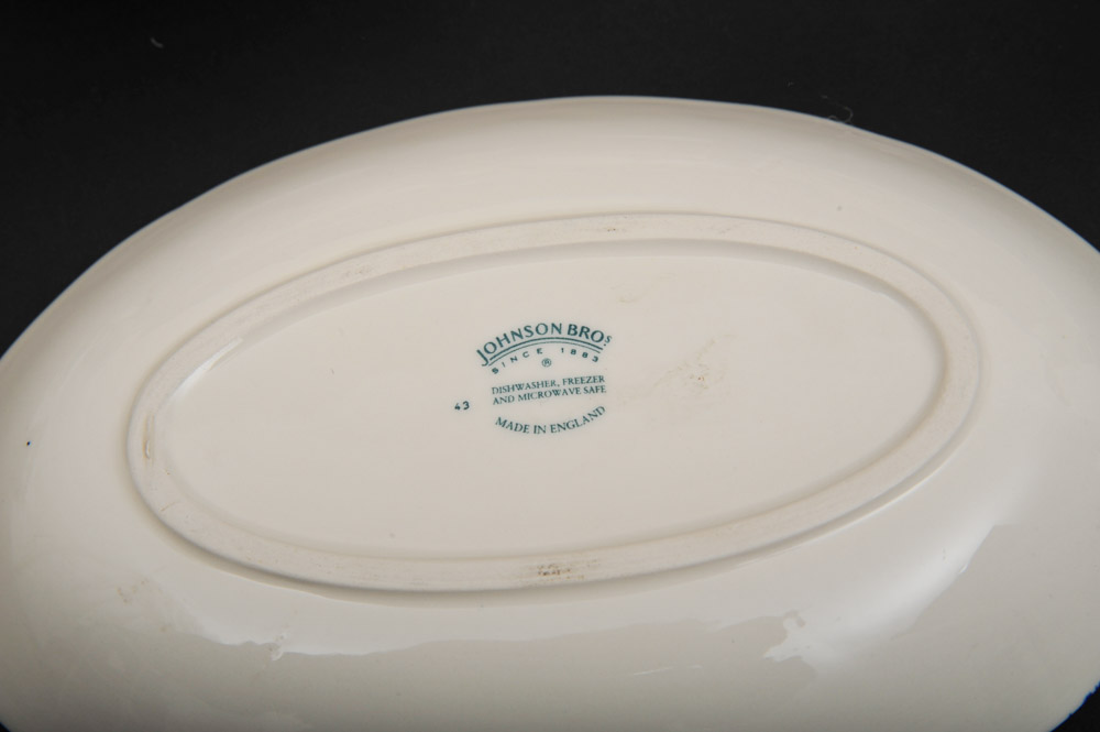 Johnson Bros "Rose Chintz Blue" English China Set