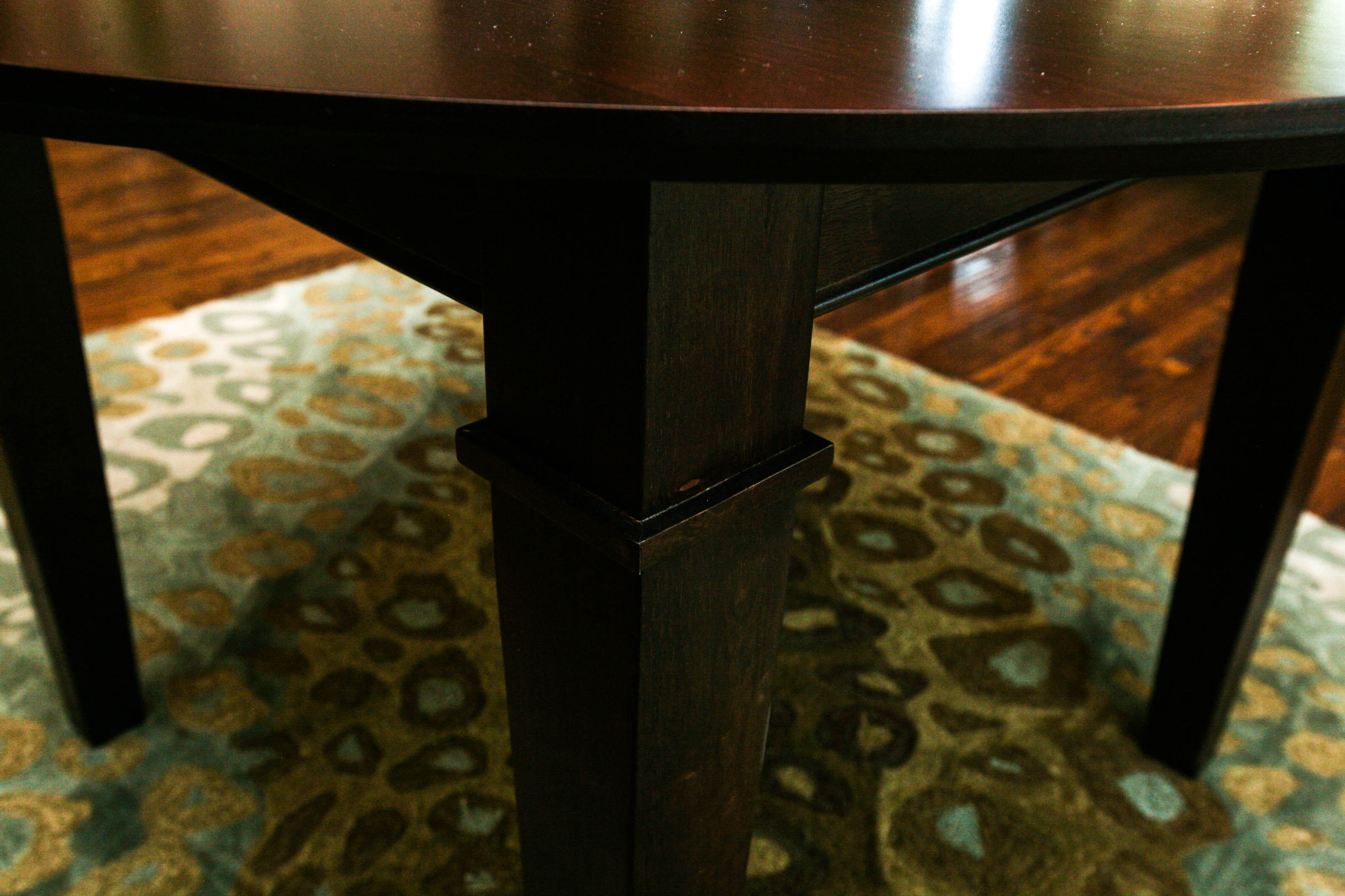 Dark Stained Wood Dining Table