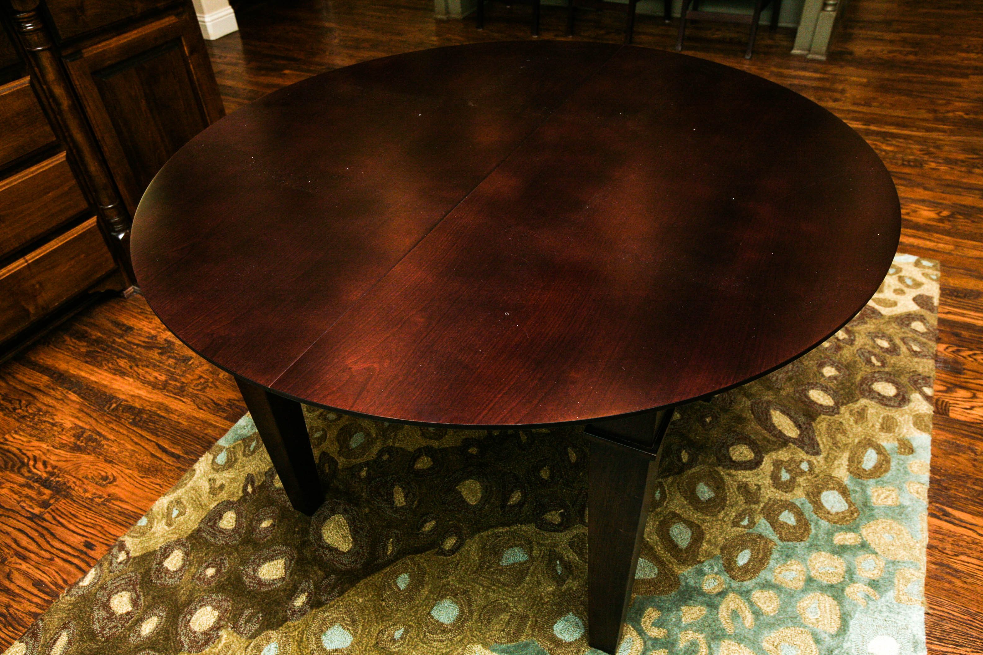 Dark Stained Wood Dining Table