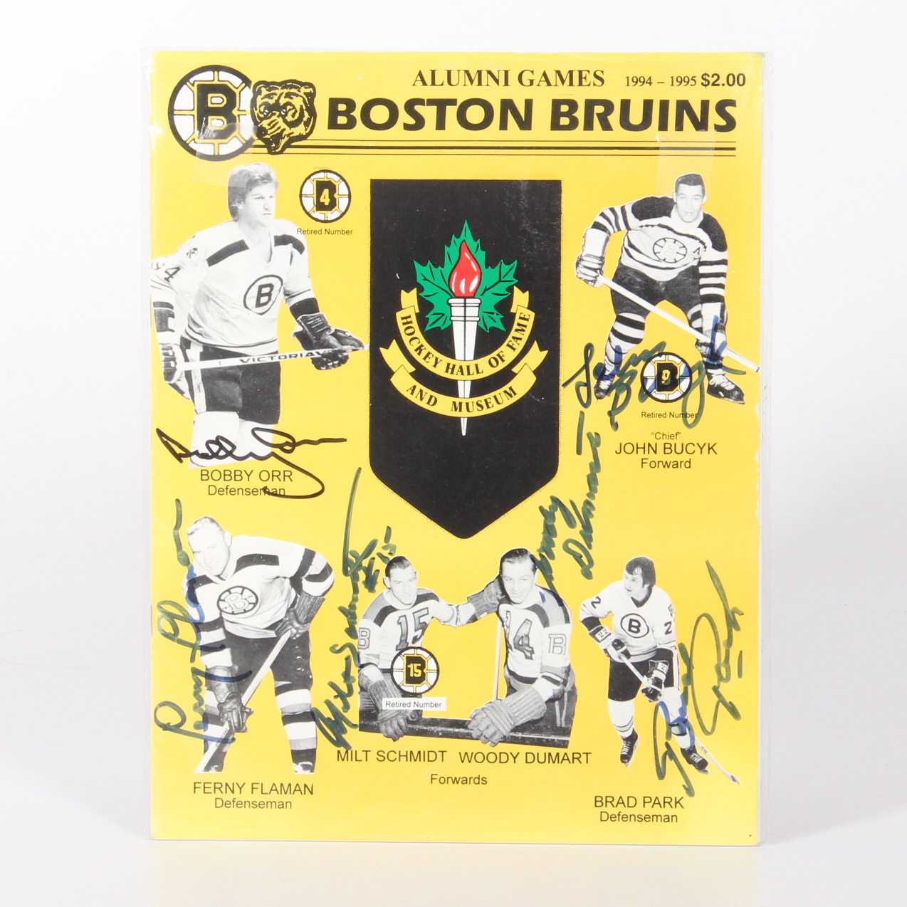 Autographed 1994-1995 Boston Bruins Alumni Game Program