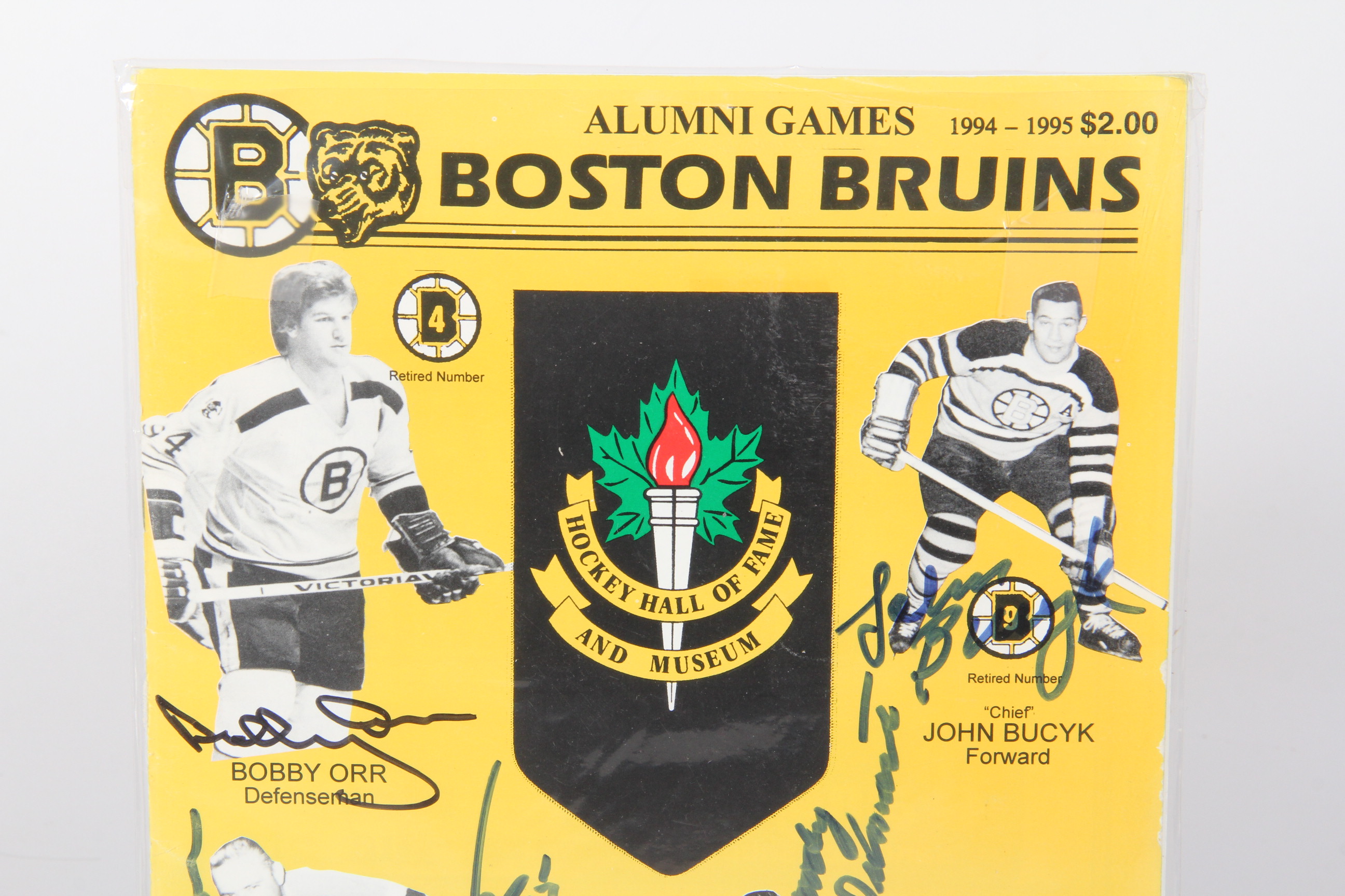 Autographed 1994-1995 Boston Bruins Alumni Game Program