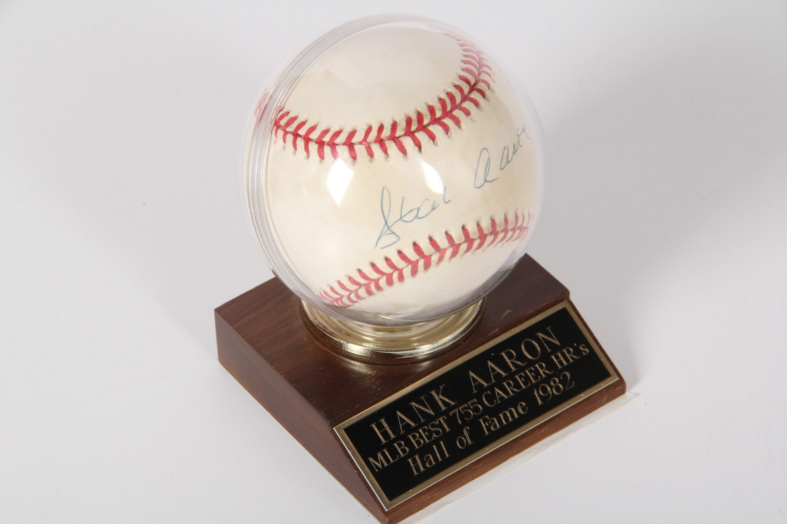 Hank Aaron Autographed Baseball