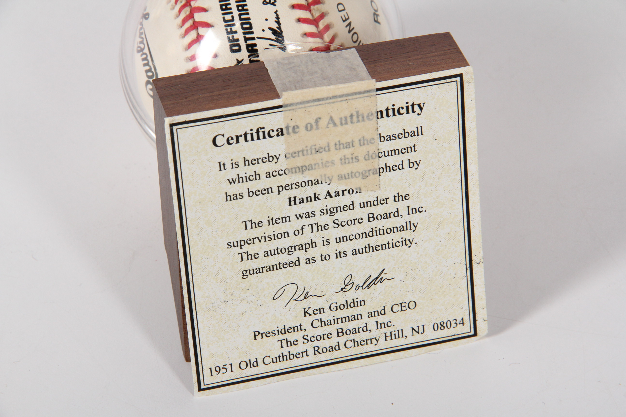 Hank Aaron Autographed Baseball