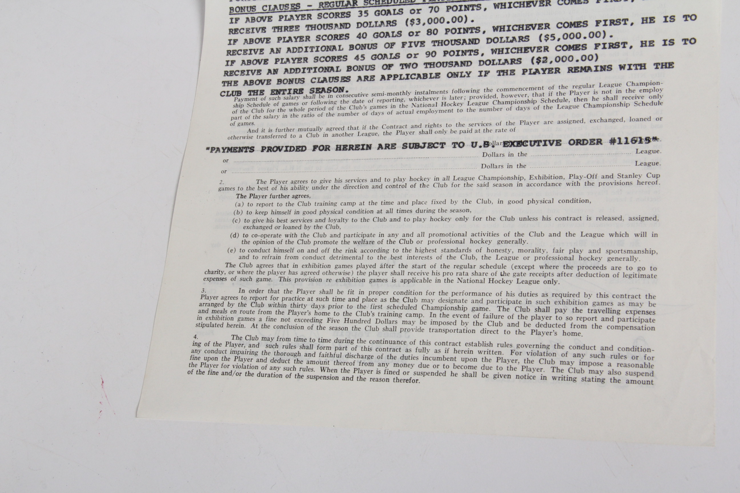 Original 1972 James Pappin NHL Player Contract