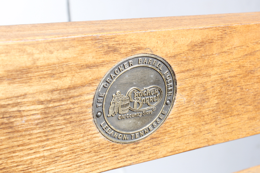 Pair of Cracker Barrel Wood Rocking Chairs