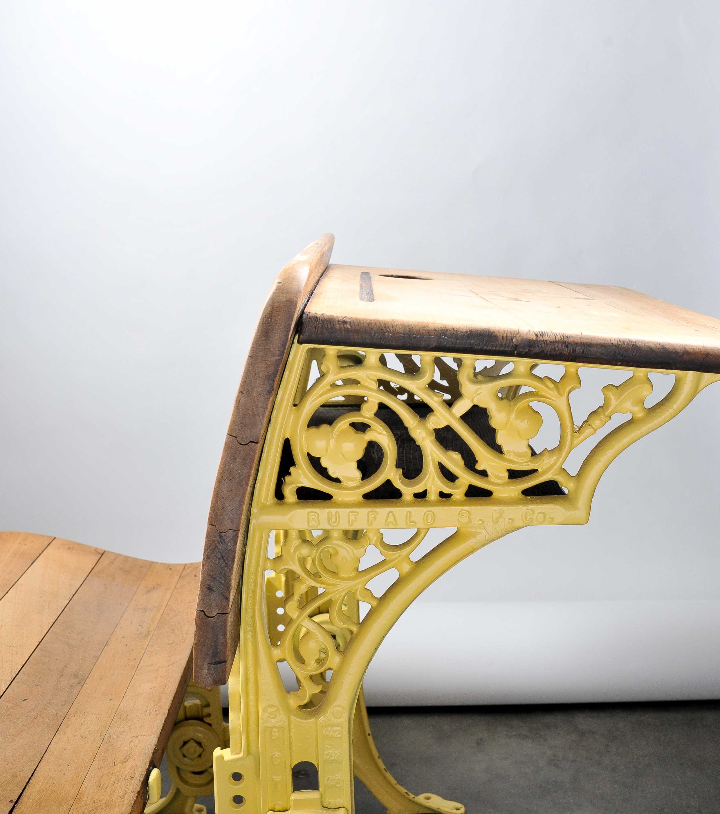 Antique Cast Iron and Wood School Desk