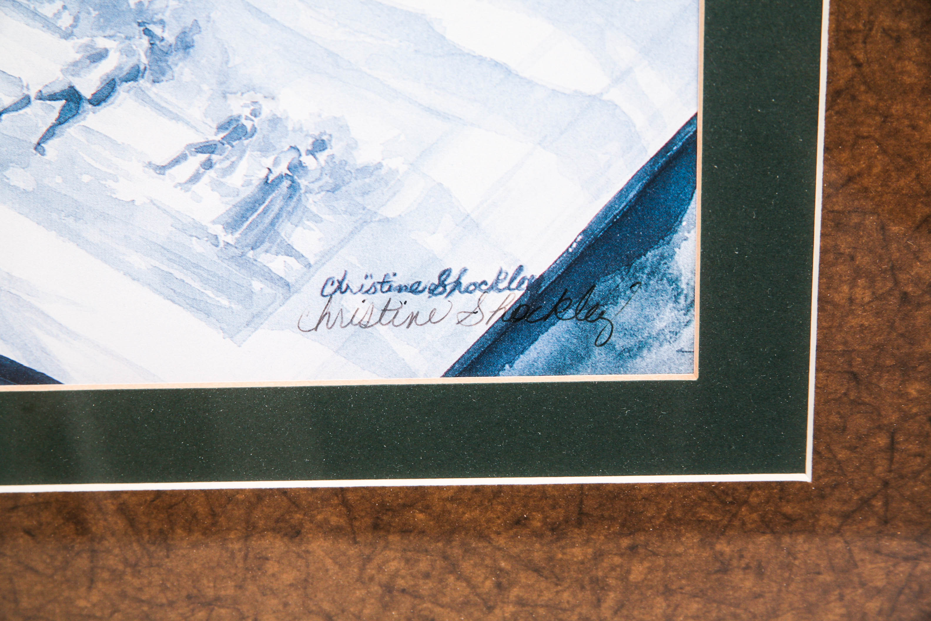 Framed and Signed Golf Print by Christine Shockley