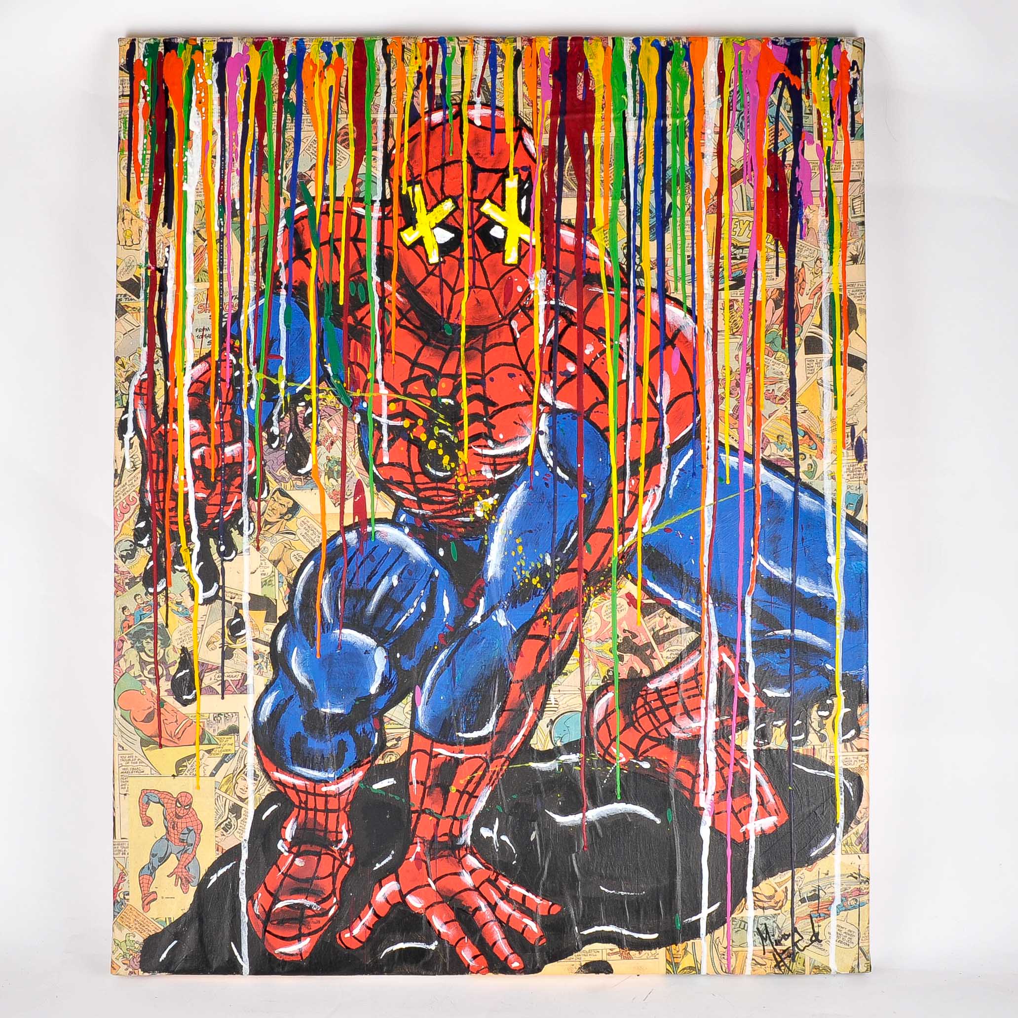 Mindy Howland Spiderman Comic Painting
