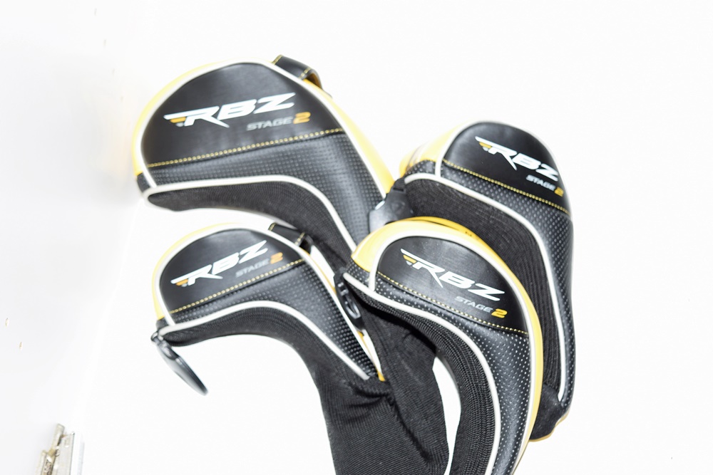 Golf Bag with Assortment of Left Handed Clubs by Ping, MacGregor and Taylor Made