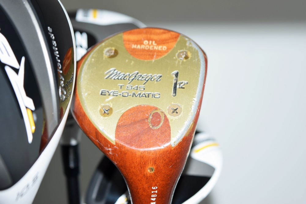 Golf Bag with Assortment of Left Handed Clubs by Ping, MacGregor and Taylor Made